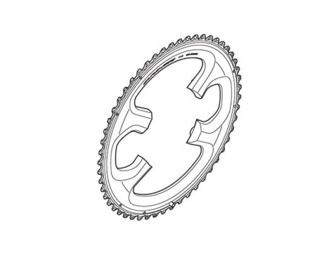 Shimano Repair Chainring with Hook Y1N298090 Part Teeth, 53T-MD (for 53-39T), FC-9000,