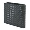 Inden Bill Compartment No Coin Black Background X Black Wickerwork Pattern [Indenya] Bi-fold Wallet, F, Purse, Deerskin, Lacquer, 2009-01-158
