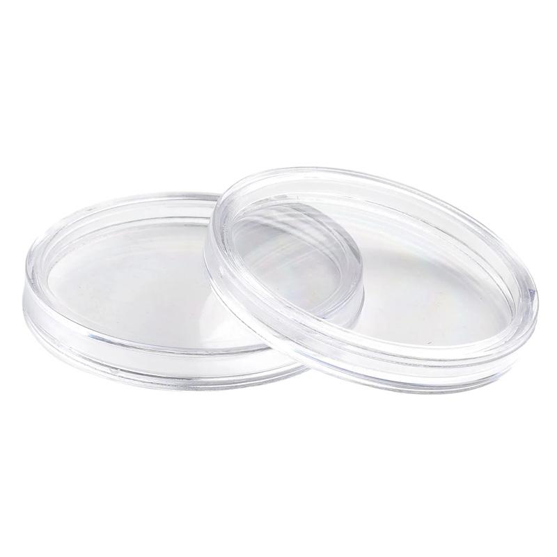 60Pcs/Set Capsule Professional Double Buckle Design Round Coin Collection Holder Containers Coin Storage Box Transparent