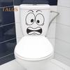 Scared Expression Toilet Sticker Waterproof Removable Self-adhesive PVC Living Room Bathroom Wall Art Cartoon Expression Toilet Seat Lid Decoration