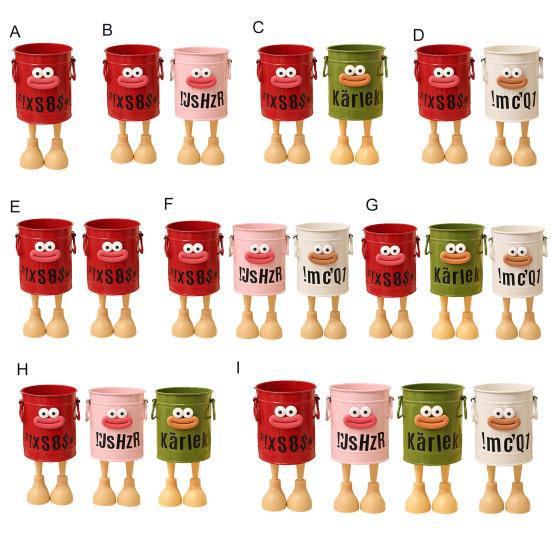 Cartoon Pen Holder Desktop Pen Organizer for Office Desk Storage Cute Pencil Marker Holder Simple Retro Storage Bucket