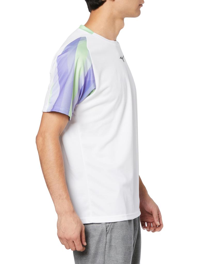 Теннисная одежда Игровая рубашка Впитывающая пот Быстросохнущая Легко двигаться Мягкая теннисная одежда 62JAA501 Белый 2XL [Mizuno]