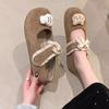 Fashion Bow Belt Buckle Comfortable One-pedal Single Shoes Girl Heart Cute Cat Shallow Mouth Single Shoes 2025 Summer