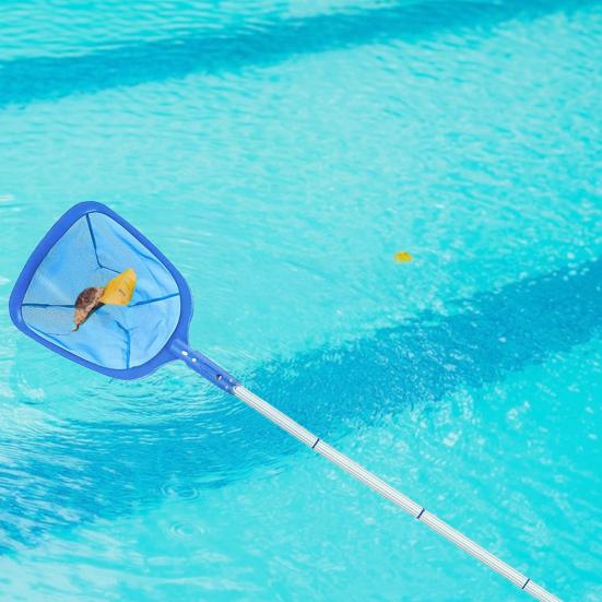 Скиммер для бассейна с регулируемой штангой, мелкоячеистый улавливатель листьев для бассейна, съемная сетка для листьев для чистки бассейнов, спа, гидромассажных ванн, фонтанов