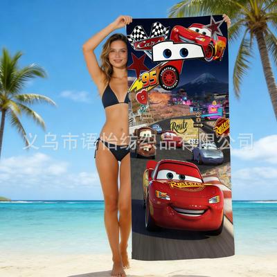 Cartoon Peripheral Cars Story Children'S Beach Towel Cars Mcqueen Beach Towel Microfiber Bath Towel