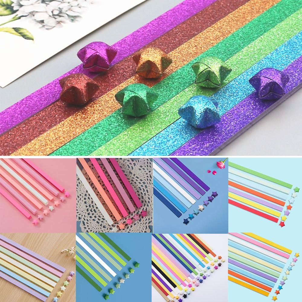 Мультяшная звезда бумага для оригами односторонняя звезда удачи оригами DIY скрапбукинг украшение для дома