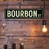 1pc Vintage Bourbon Street Road Metal Sign - Distressed Finish, Retro-Style Wall Art Decor Poster for Home Bar, Pub Club Office