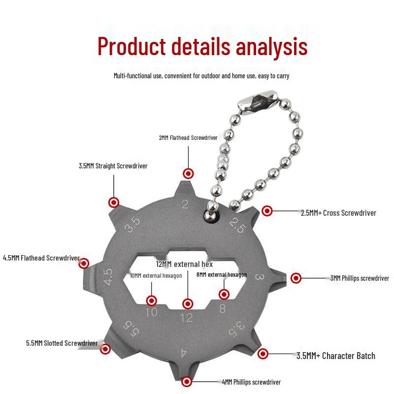 Brangdy Octagonal Portable Multi-tool Card