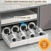 Выдвижная кухонная полка для хранения, с 3 бесшумными направляющими, не требует сверления, подходит для организации специй и посуды