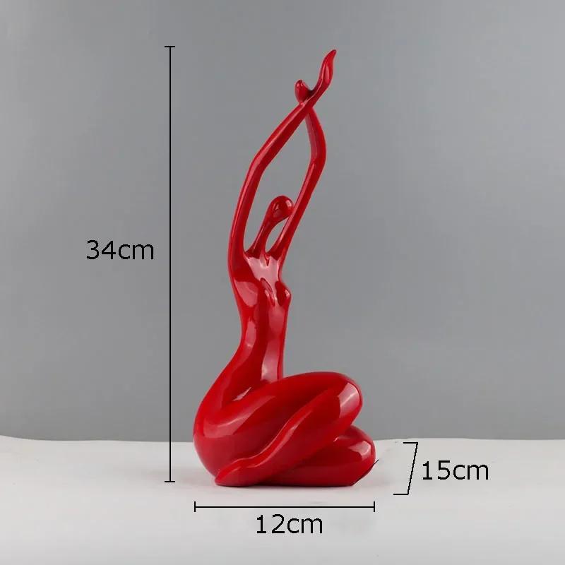 Статуэтка Йоги Абстрактное Произведение Искусства Украшения Настольное Украшение Минималистичный Персонаж Йоги Скульптура из Смолы Современный Декор для Дома