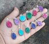 Titanium Druzy Gemstone 925 Sterling Silver Plated Handmade 5 PCs Fancy Pendants Jewelry SEN-94