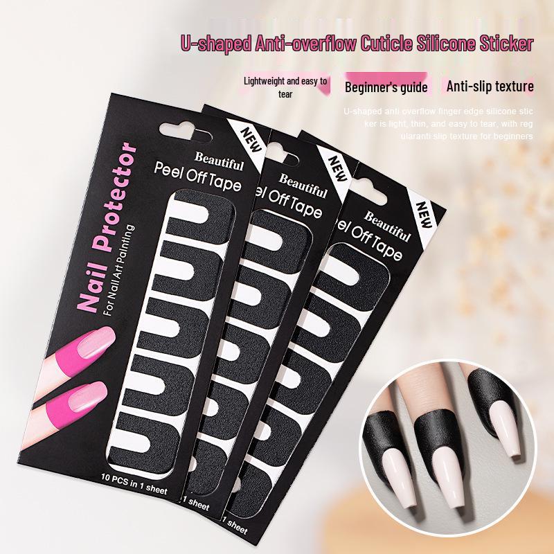 U-образная наклейка от перелива для нейл-арта для начинающих - Инструмент для аэрографии гель-лаком