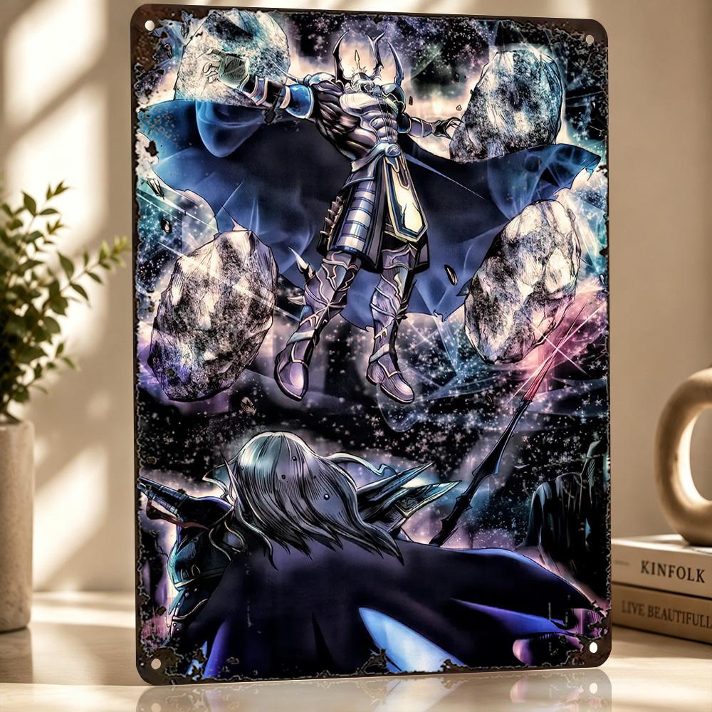 Fantasy Battle in Space Personalized D Textured Metal Poster Wall Art Vintage Tin Signs for Luxury Decoration Home Decorations