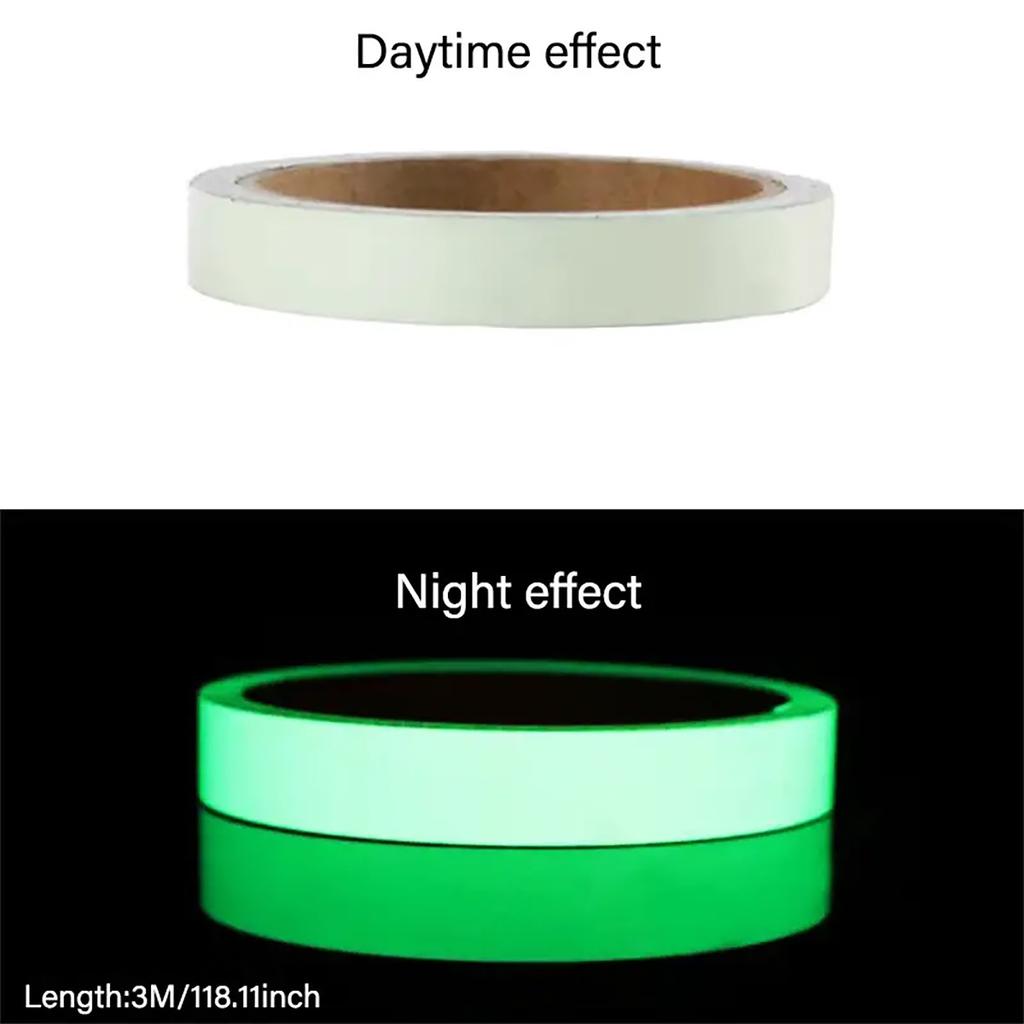 1.5cm 3M Glow-in-the-dark Tape Staircase Fire Warning Tape Stage Green Fluorescent Anti-collision Tape Green Light Adhesive Sticker