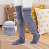Socks Over Knee High Fuzzy Plush Slipper Stockings Furry Long Leg Warmers Winter Home Sleeping