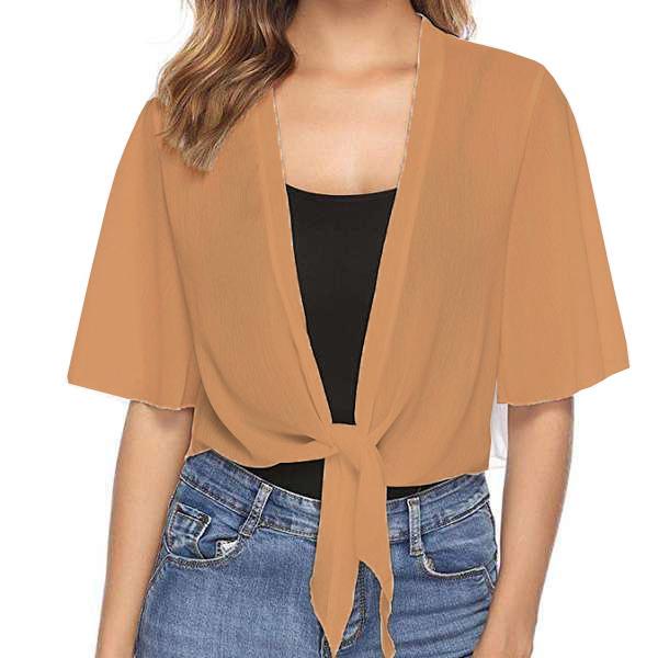 Solid Color Short Sleeve Women's Chiffon Dress Wedding Cape Soft Chiffon Plus Size