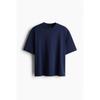 H M Boxy FiT wasHed T sHirT Navy Blue