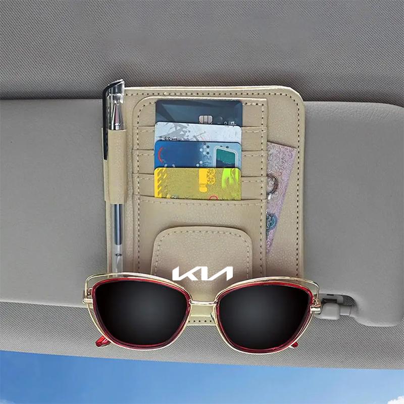 BTQNM1 For Kia Morning Picanto Rio XCeed Soul Cerato Venga Cadenza K9 Seltos Telluride Niro Car Sun Visor Card Bag Ticket Storage Bag