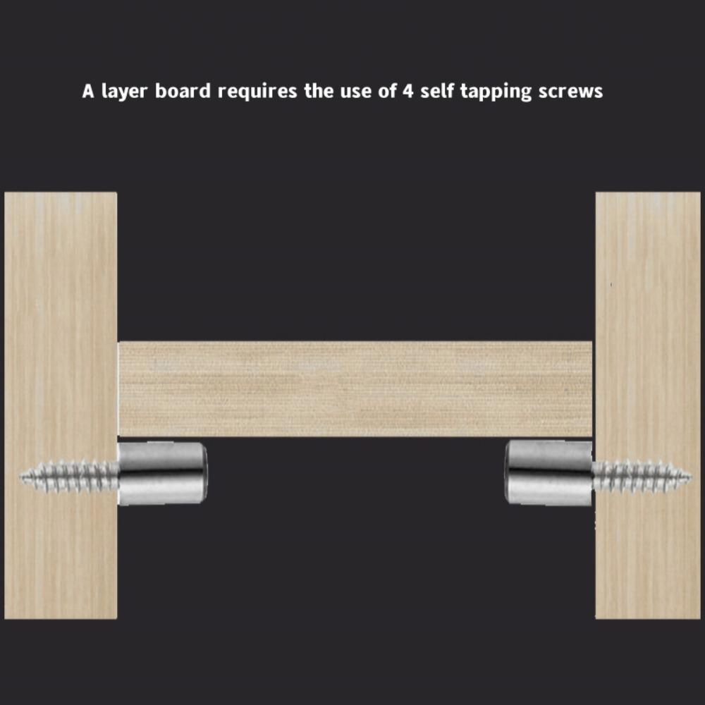 New Cross Self Tapping Screw Wardrobe Layer Plate Holder Cabinet Glass Partition Nails Fixed Screw Shelf with Non-Slip Sleeve
