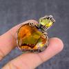 Подвеска из натурального цитрина ручной работы из медной проволоки 2,05 дюйма q7F09