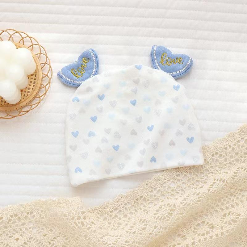 Newborn baby hat spring and autumn summer pure cotton tire cap 0 to 3 months small size super cute four seasons breathable newborn tire cap