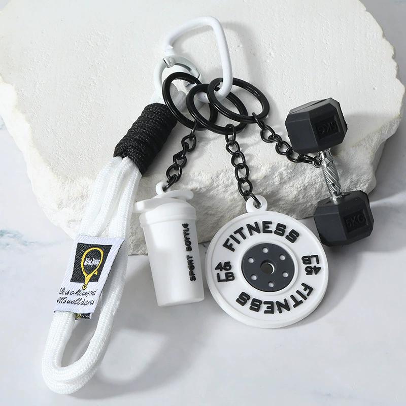 3DMini Dumbbell Fitness Kettle Keychain for Women Men Fashion Bag Pendant Fitness Enthusiast Athlete Bag Car Key Decoration Gift