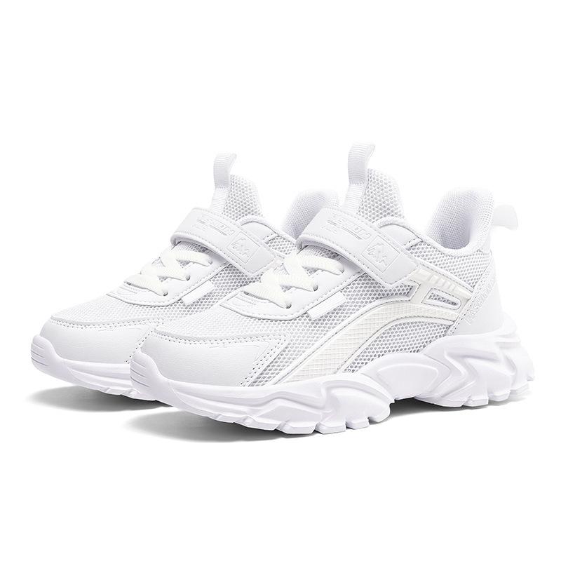 Middle-aged and older children's white breathable sneakers, little white shoes, primary school students' new boys' shoes, boys' autumn children's net