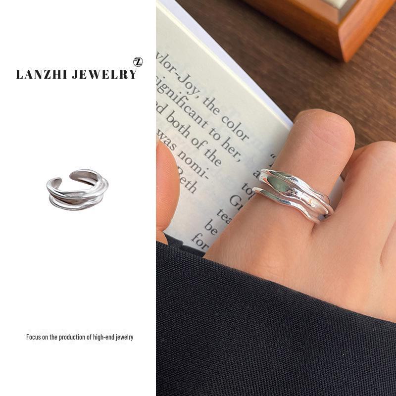 Lanzhi Snowflake 925 Sterling Silver Ring - Simple, Versatile, Korean-Inspired, Non-Fading Jewelry for Women