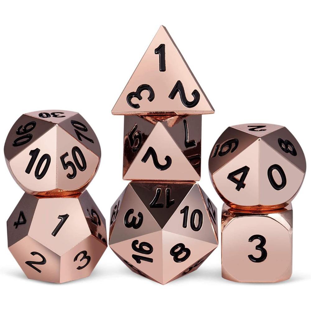 New Metal Metal Dice Set D4 D6 D8 D10 D12 D20 Multicolor Polyhedral Dice Polyhedral Sharp Corner Dice Gift