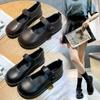 New Women's Flat Shoes Cute Round Head Small Leather Shoes Black Soft Lolita Mochila Comfortable Doll