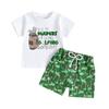 2Pcs Baby Boy Summer Outfits 6 12 18 24 Months 3 Years Short Sleeve T-Shirt + Golf Print Shorts Set Infant Clothes