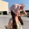 55Cm  Sweet Floral Print Small Square Scarf For Women Girl Cute Soft Flower Scarf Hairband Headband Korean Hair Scarves