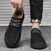 New Leather Men's Hiking Shoes Lace-up Man Light Flats Comfortable Outdoor Driving Flats Stylish Casual Shoes for Men