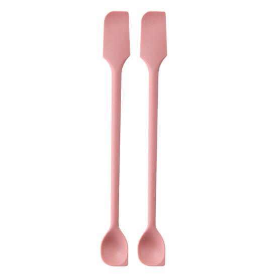 Double-Ended Silicone Spatula Thin Jar Scraper Small Makeup Scrapers Mini Food-Grade Scraper & Spreader for Jams Baking Cooking