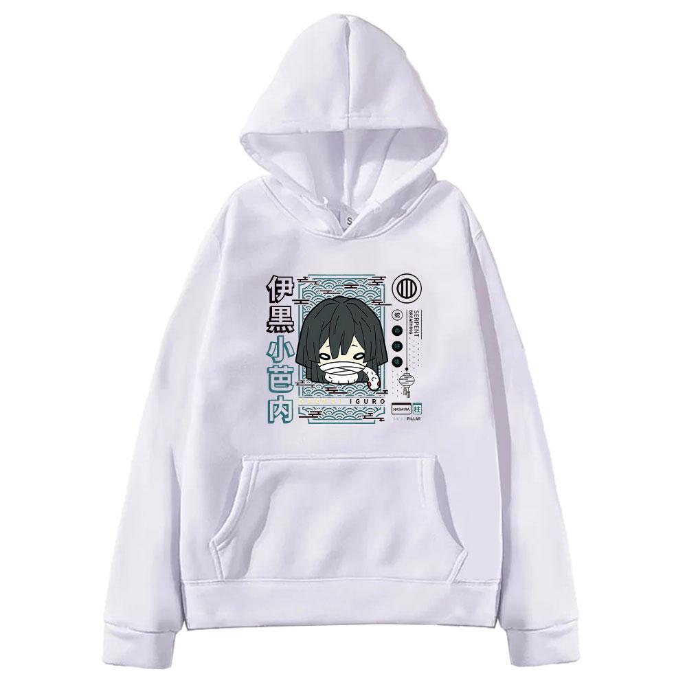 Demon Slayer Anime Clothes Iguro Obanai Printed Hooded Men Women Plus Size Hoodies Comfortable Sweatshirt Harajuku Streetwear