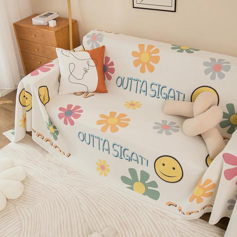 Полиэстер Хлопок Печатный Диван Полотенце Синель Диванные Одеяла Все Включено Чехол Ткань Четыре Сезона Диван Полотенце Анти Кошачьи Царапины