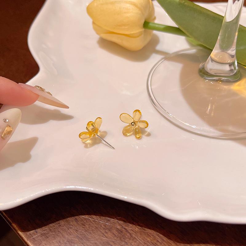 Модные акриловые серьги с маленькими цветами для женщин и студенток