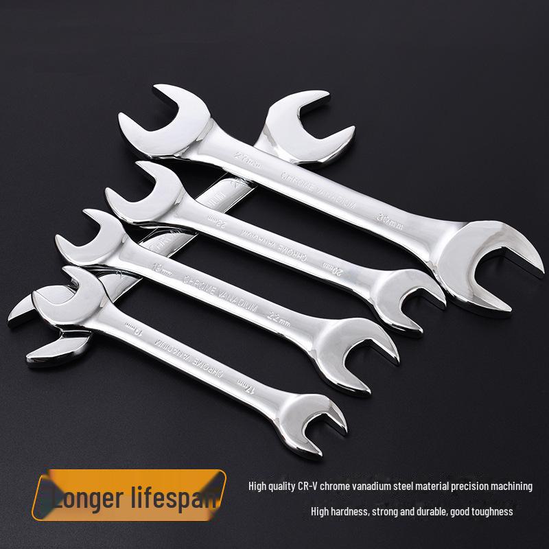 Набор двухсторонних рожковых и вилочных ключей - инструмент для ремонта автомобиля с зеркальной отделкой