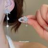Корейские серебряные серьги-гвоздики с цирконами, снежинками, каплями воды и кисточками, асимметричные серьги, легкая роскошь, изысканные простые серьги