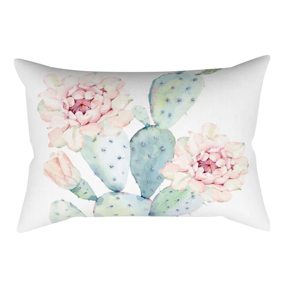 Декоративная наволочка с растительным светом кактуса для спальни, гостиной, дивана, стула, автомобиля, наволочка 30x50 см, домашний декор, наволочка