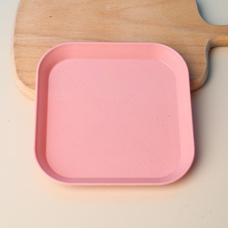 Обеденная тарелка из пшеничной соломы в скандинавском стиле, блюдо из костей, квадратное блюдо для вертела, блюдо из костей, маленькая тарелка для торта и фруктов