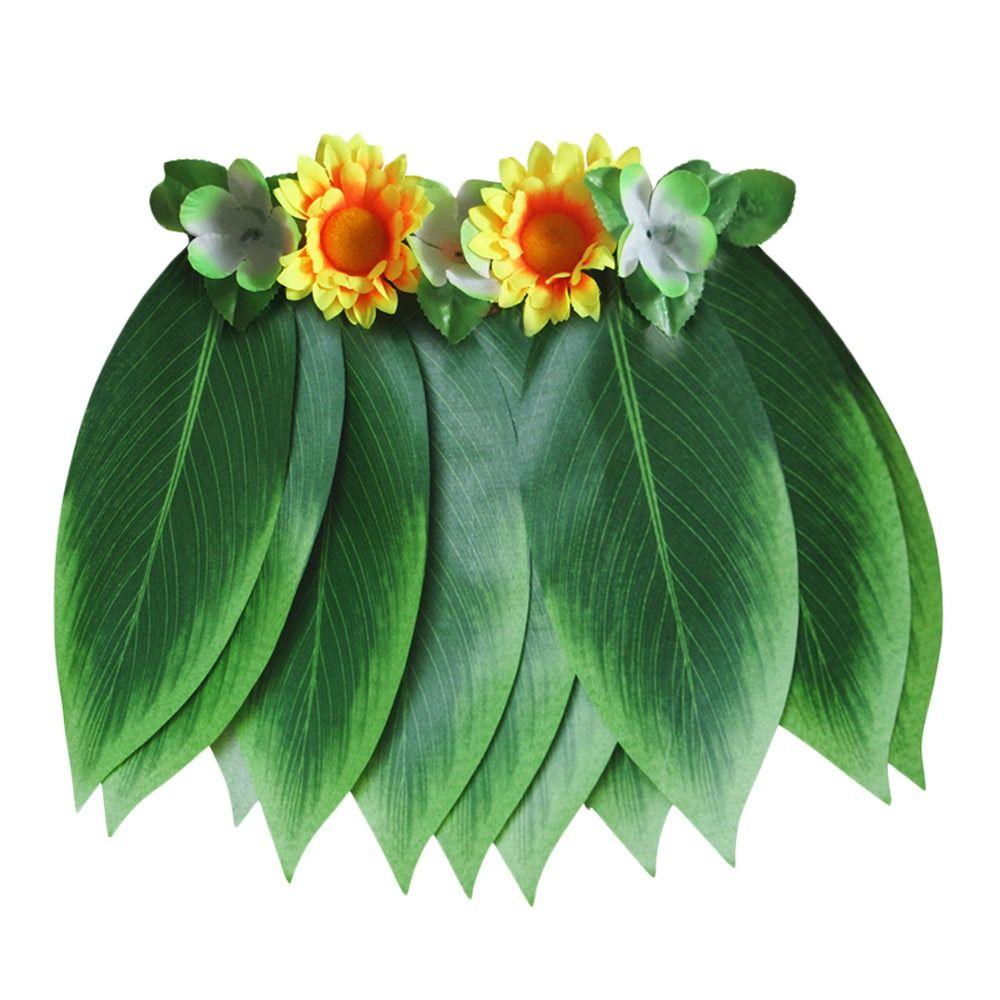 Stage Show Hawaiian Green Leaf Skirt Bonfire Party Prom Beach Holiday Costumes