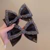 Shiny Rhinestones Non-Slip Spring Clip Tight Elegant Big Mesh Bowknot Decor Top Hair Barrette Hair Accessories