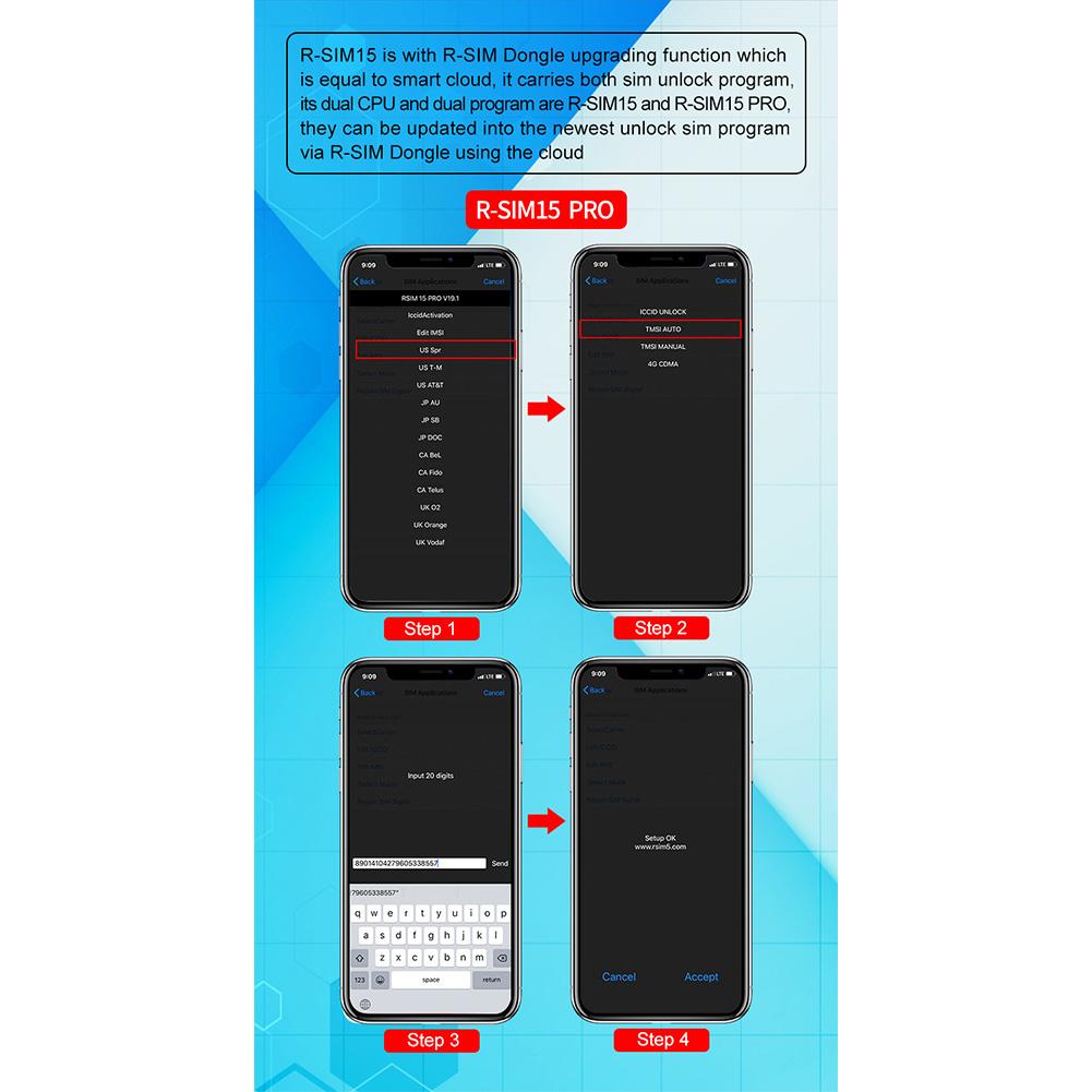 Universal SIM Unlock Card R-SIM15 Nano Card Widely Compatible for iPhone 11 XS/8/7/6 4G LTE iOS 12 13