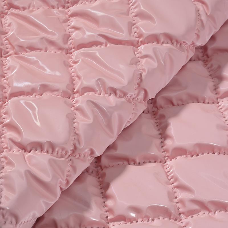 Матовая стеганая ткань из ПУ кожи с ультразвуковым тиснением, стеганая хлопковая композитная ткань для одежды, багажа, ширина 137 см