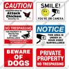 Putuo Decor No Trespassing Tin Signs Warning Plaque Metal Video Surveillance Wall Art Poster Plate Yard Iron Painting Stickers