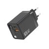 Двухпортовое GaN-зарядное устройство PD65W британского стандарта с выдвижным кабелем: Быстрая зарядка A+C