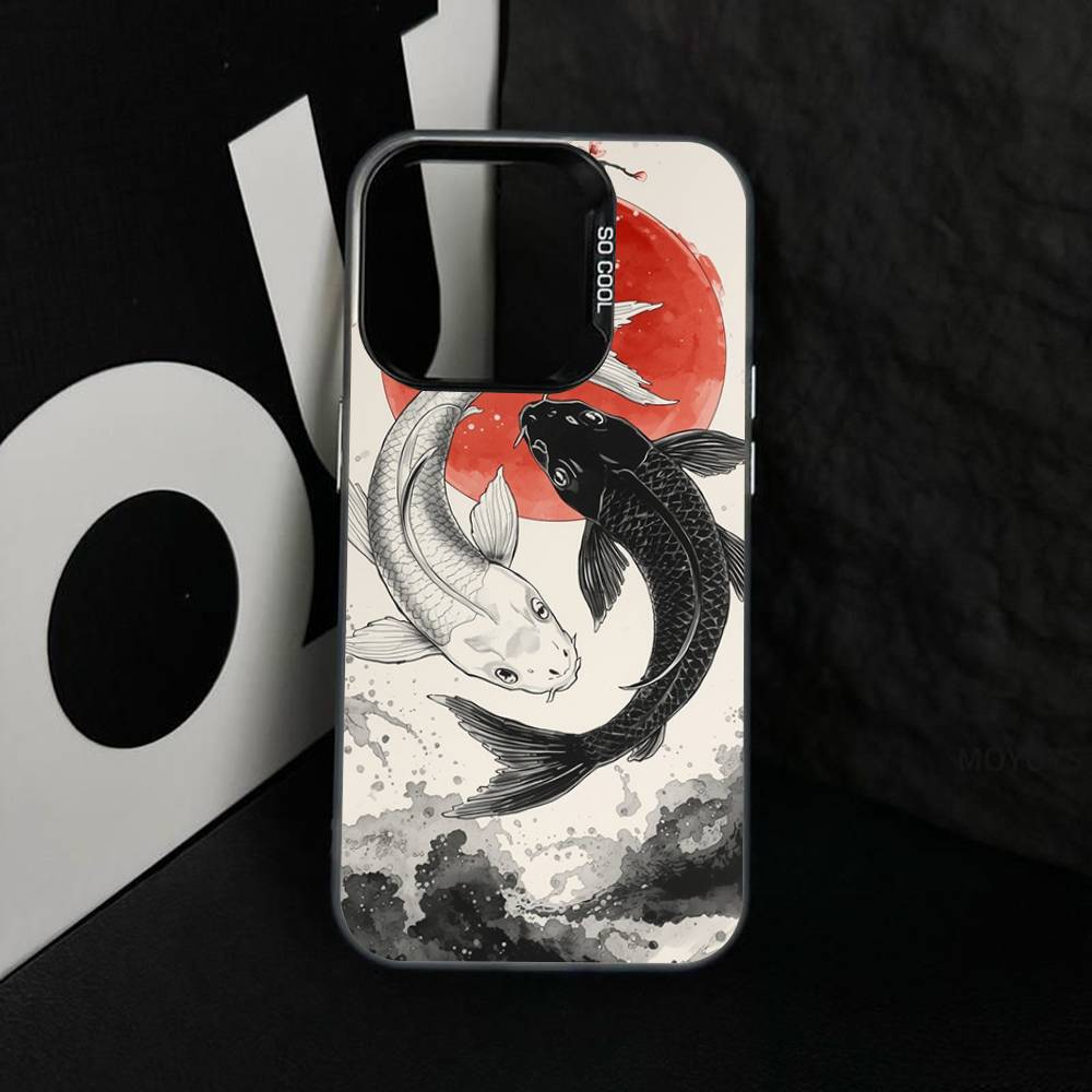 Арт Рыба Карп Кои Посеребренная Внутри Чехол Для Телефона Для iPhone 17 16 15 14 11 12 13 Pro Max Plus X XR XS Max Цветной
