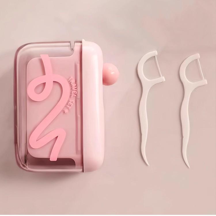 Portable floss box Household tooth picking and sewing floss holder Disposable floss automatically pops up storage box