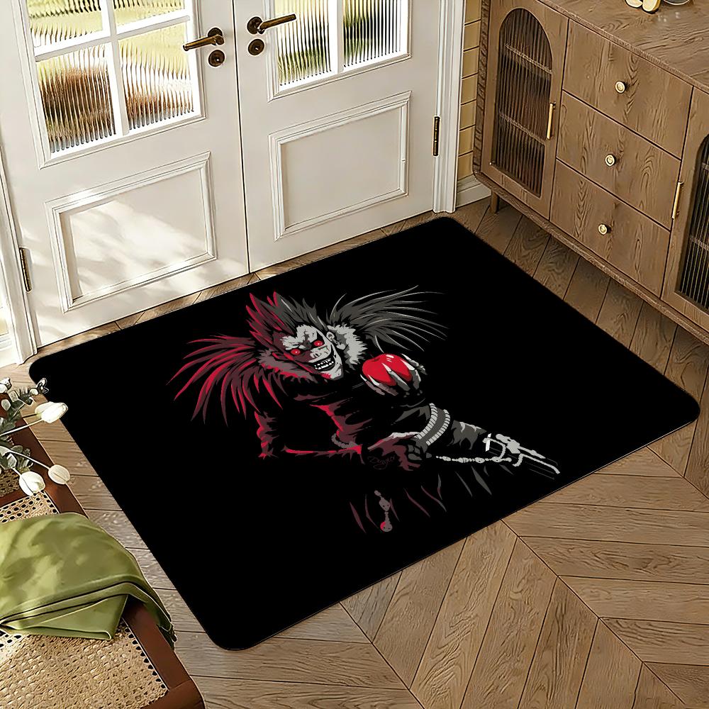 Classic Comic D-Death Note Floor Mat Soft Thickened Absorbent Non-Slip Bedroom Living Room Door Mat Home Decor Flannel Rugs